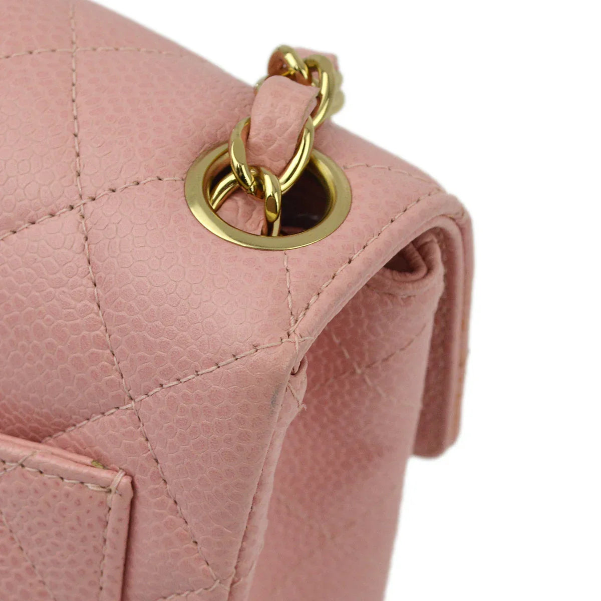 Chanel 2004-2005 Caviar Mini Square Bag 17