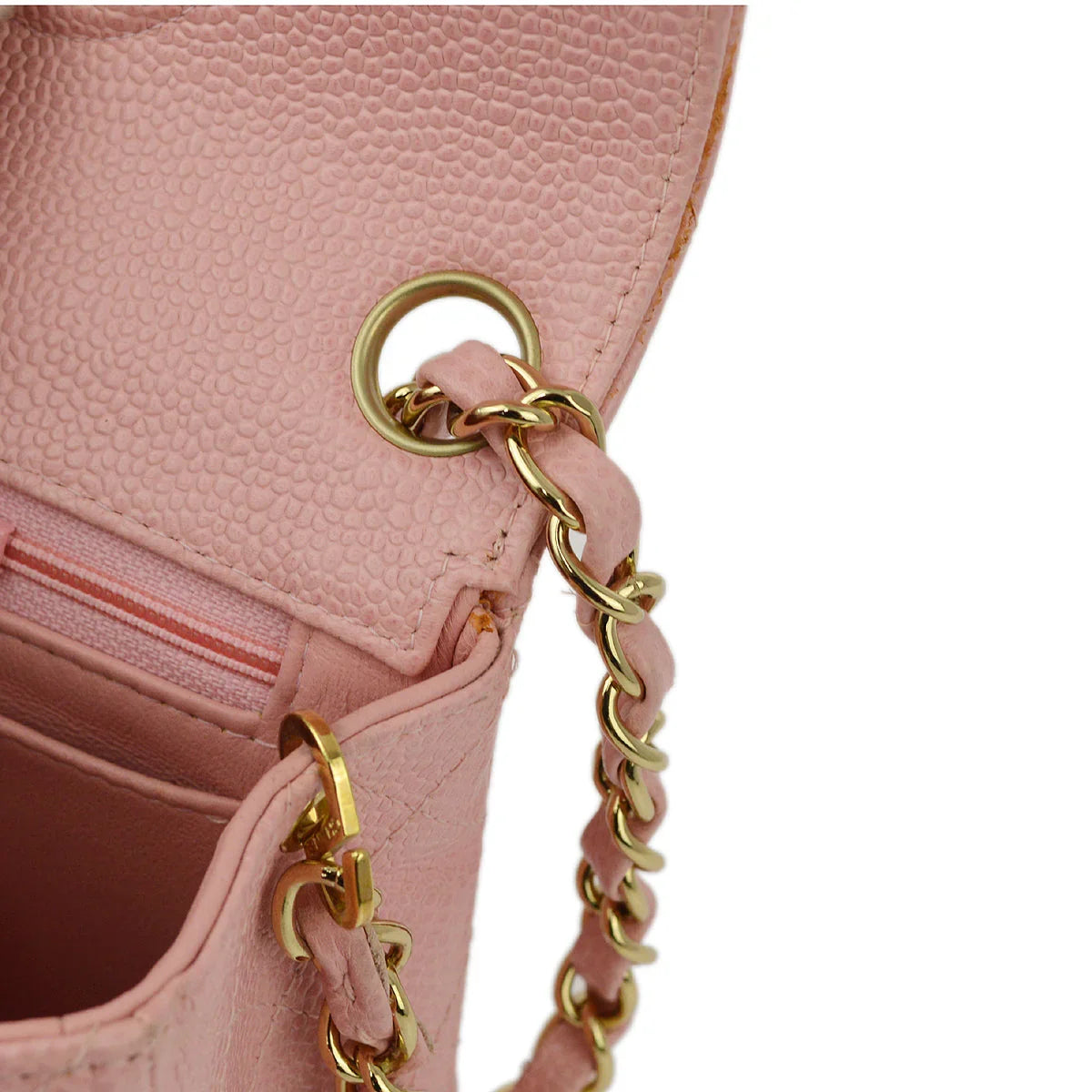 Chanel 2004-2005 Caviar Mini Square Bag 17
