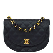 Chanel Black Satin Chain Shoulder Bag