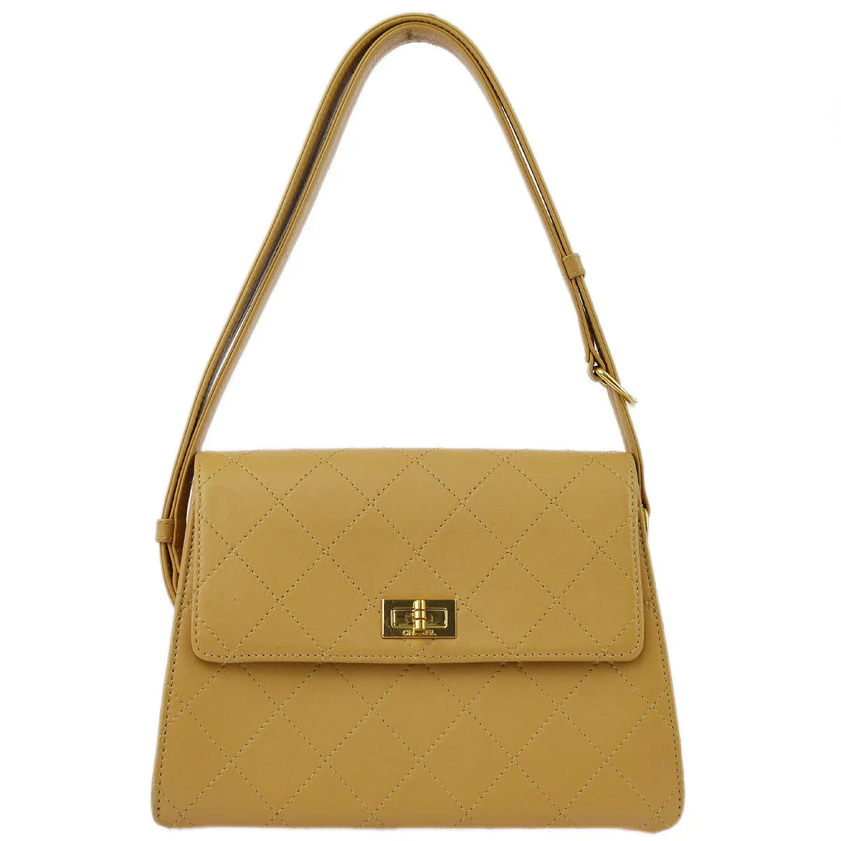 Chanel 1997-1999 Lambskin Mademoiselle Lock Shoulder Bag