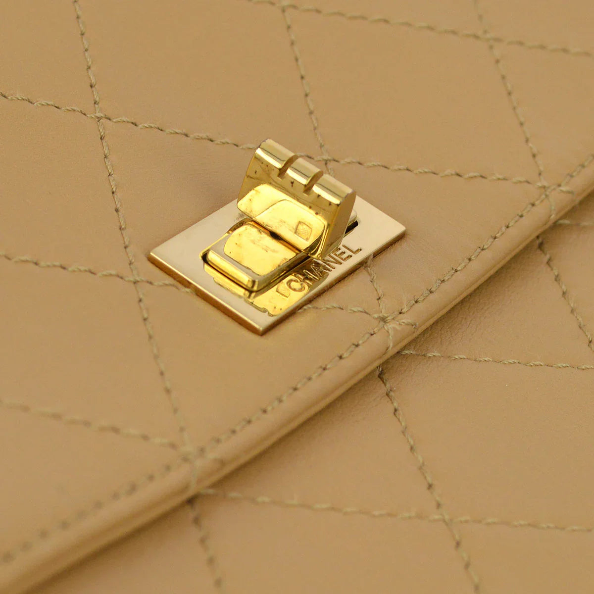 Chanel 1997-1999 Lambskin Mademoiselle Lock Shoulder Bag