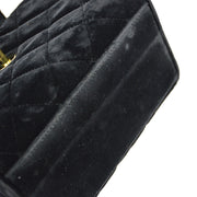 Chanel 1991-1994 Velvet Straight Cube Flap Shoulder Bag