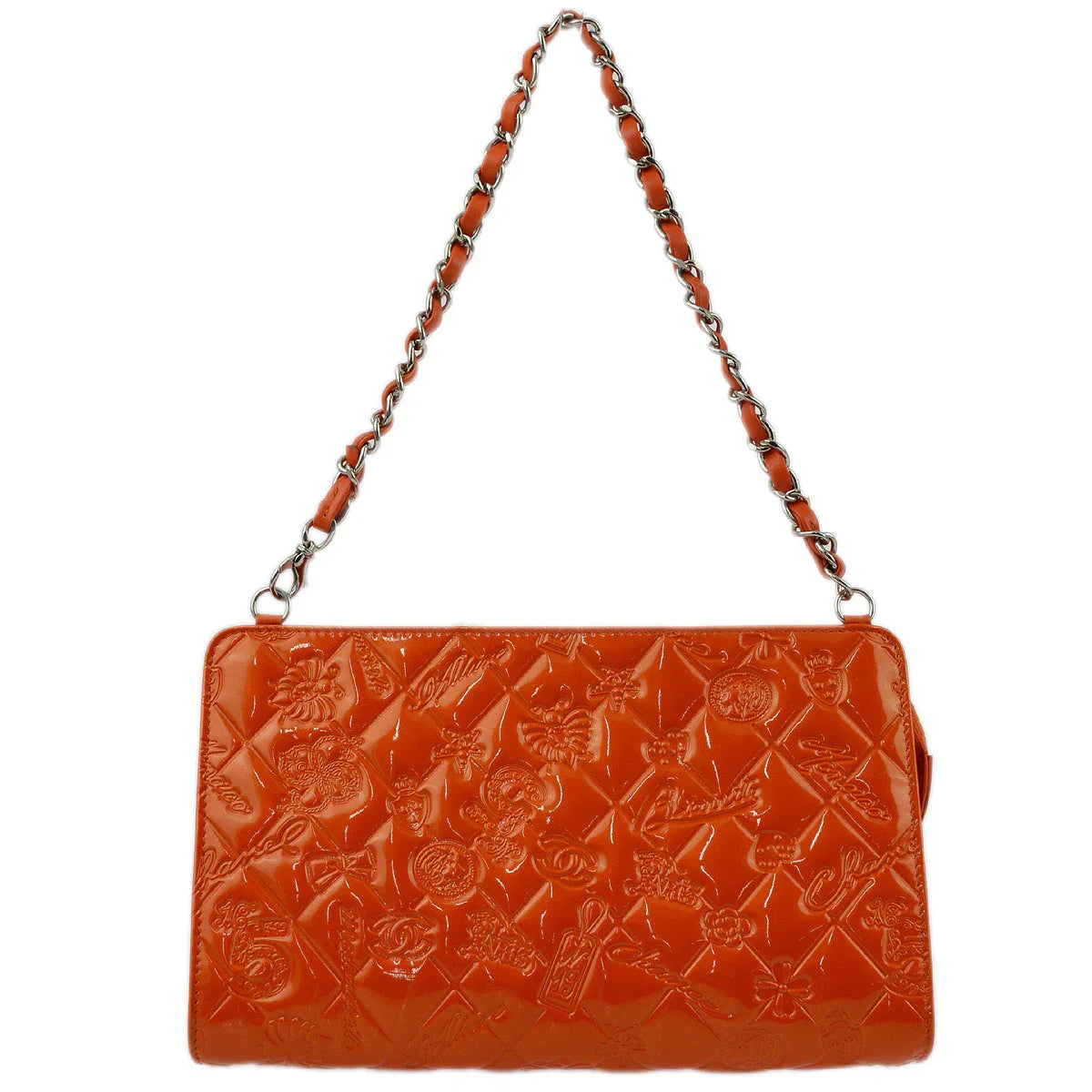 Chanel 2009-2010 Patent Leather Icon Chain Handbag