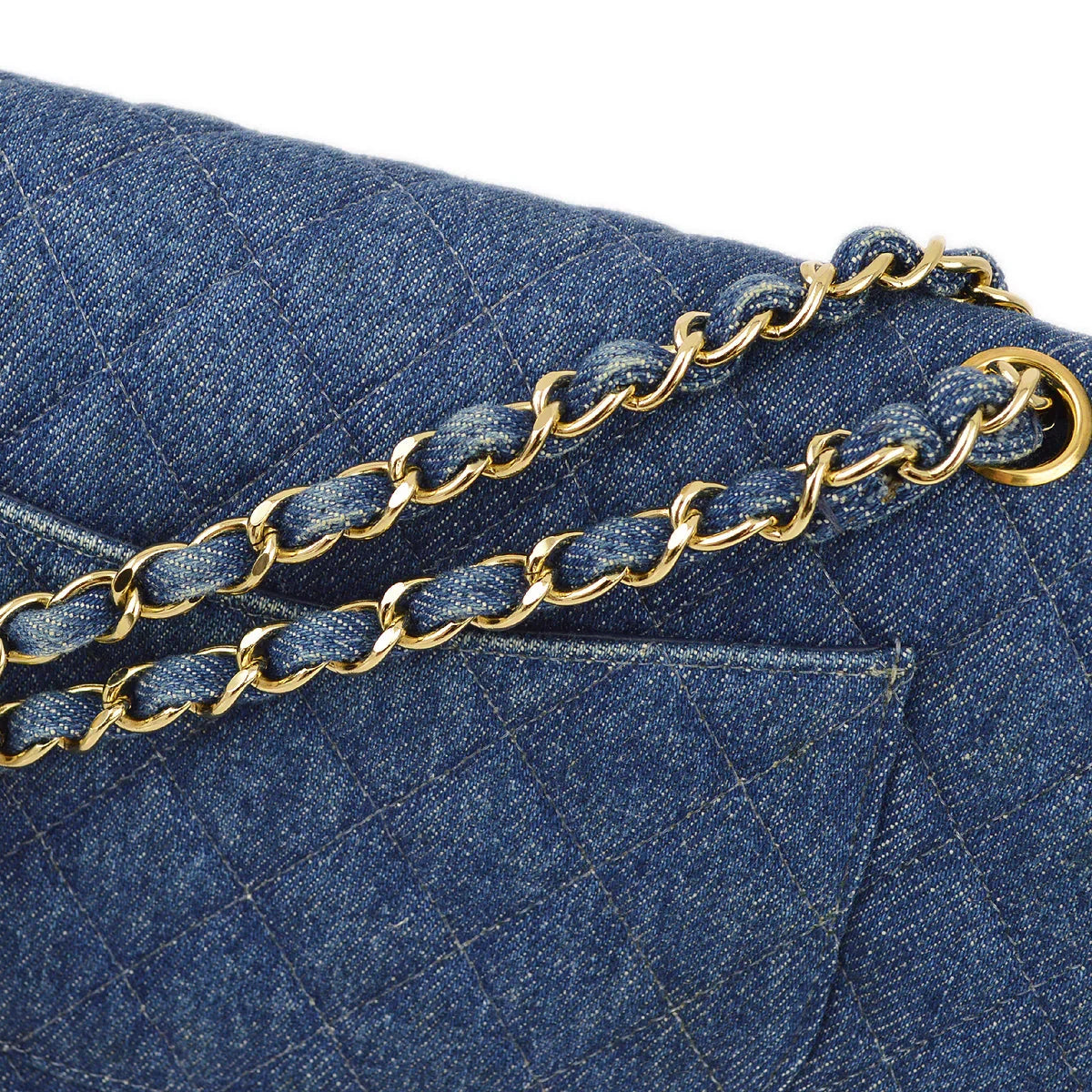 Chanel 1997-1999 Denim Medium Classic Double Flap Bag