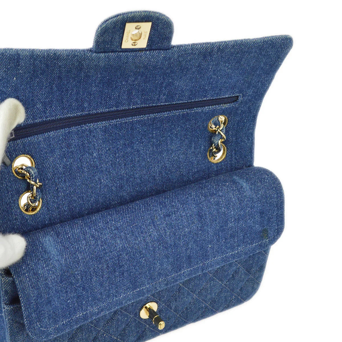 Chanel 1997-1999 Denim Medium Classic Double Flap Bag