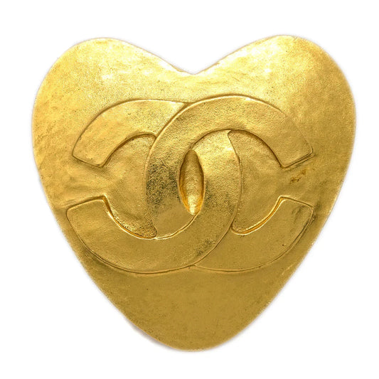 Chanel Heart Brooch Gold 95P