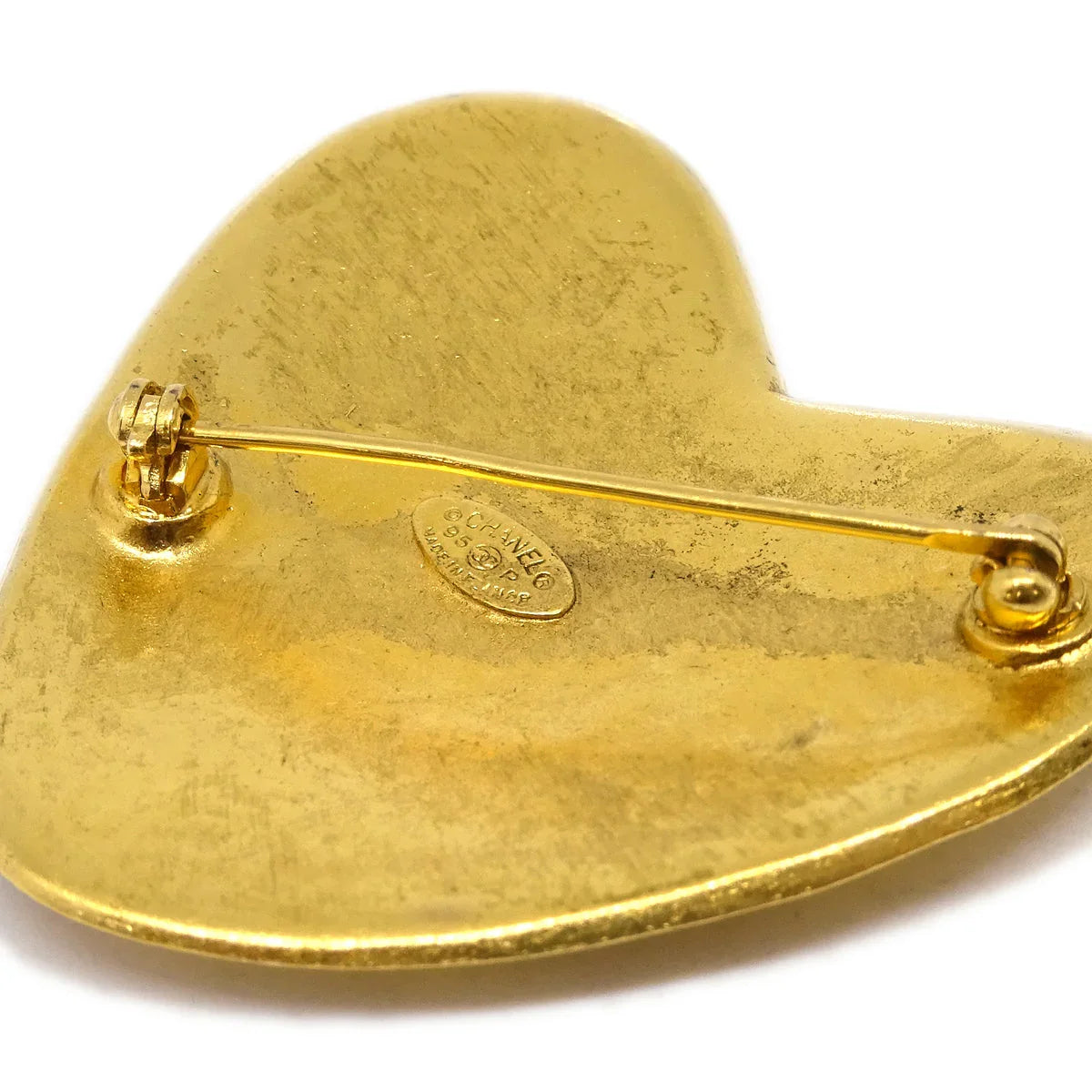 Chanel Heart Brooch Gold 95P