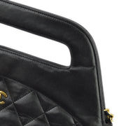 Chanel Black Lambskin 2way Shoulder Handbag