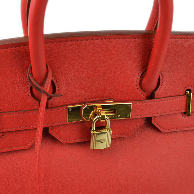 Hermes Red Gulliver Haut a Courroies 32 Handbag