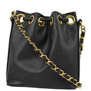 Chanel Black Caviar Bucket Shoulder Bag