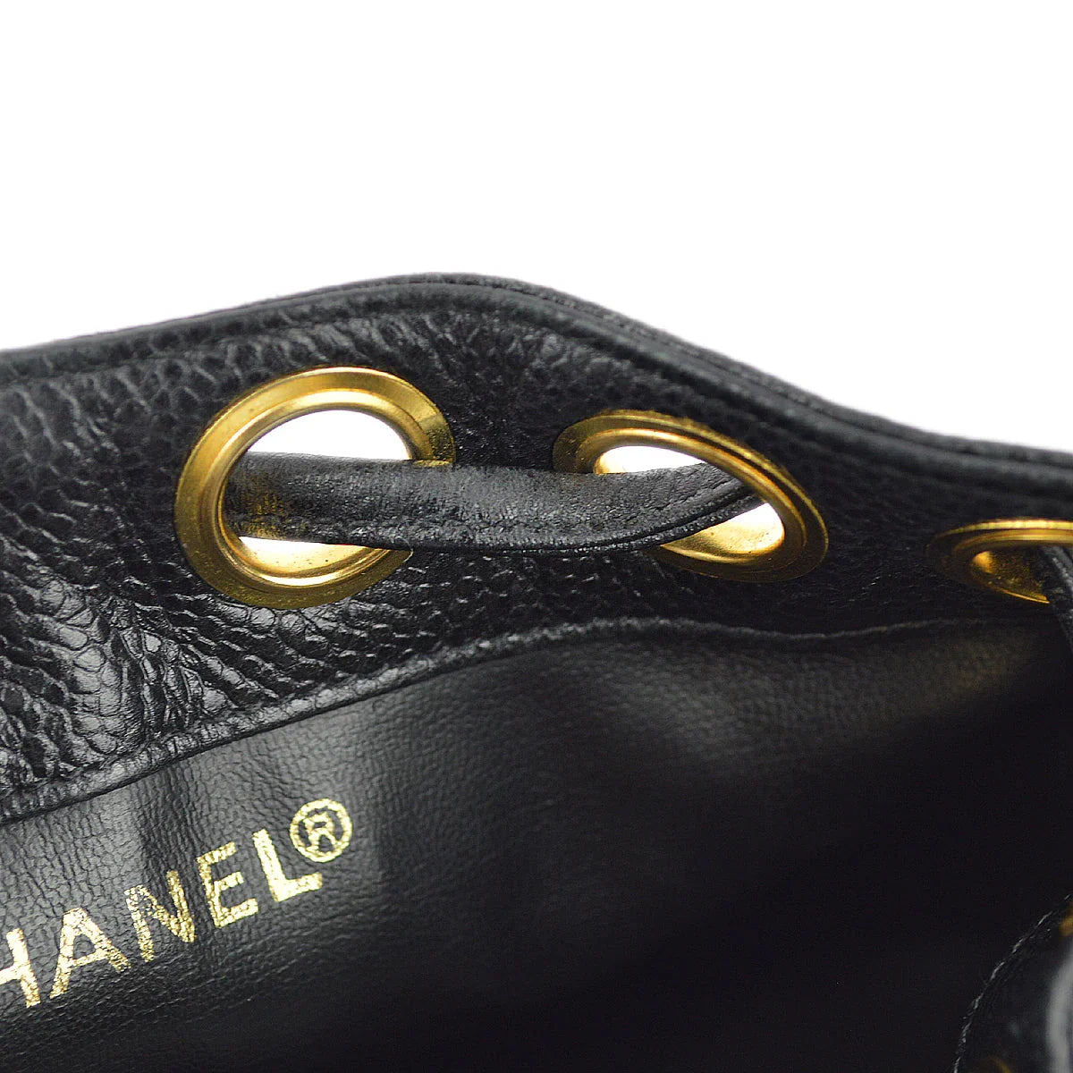 Chanel Black Caviar Bucket Shoulder Bag