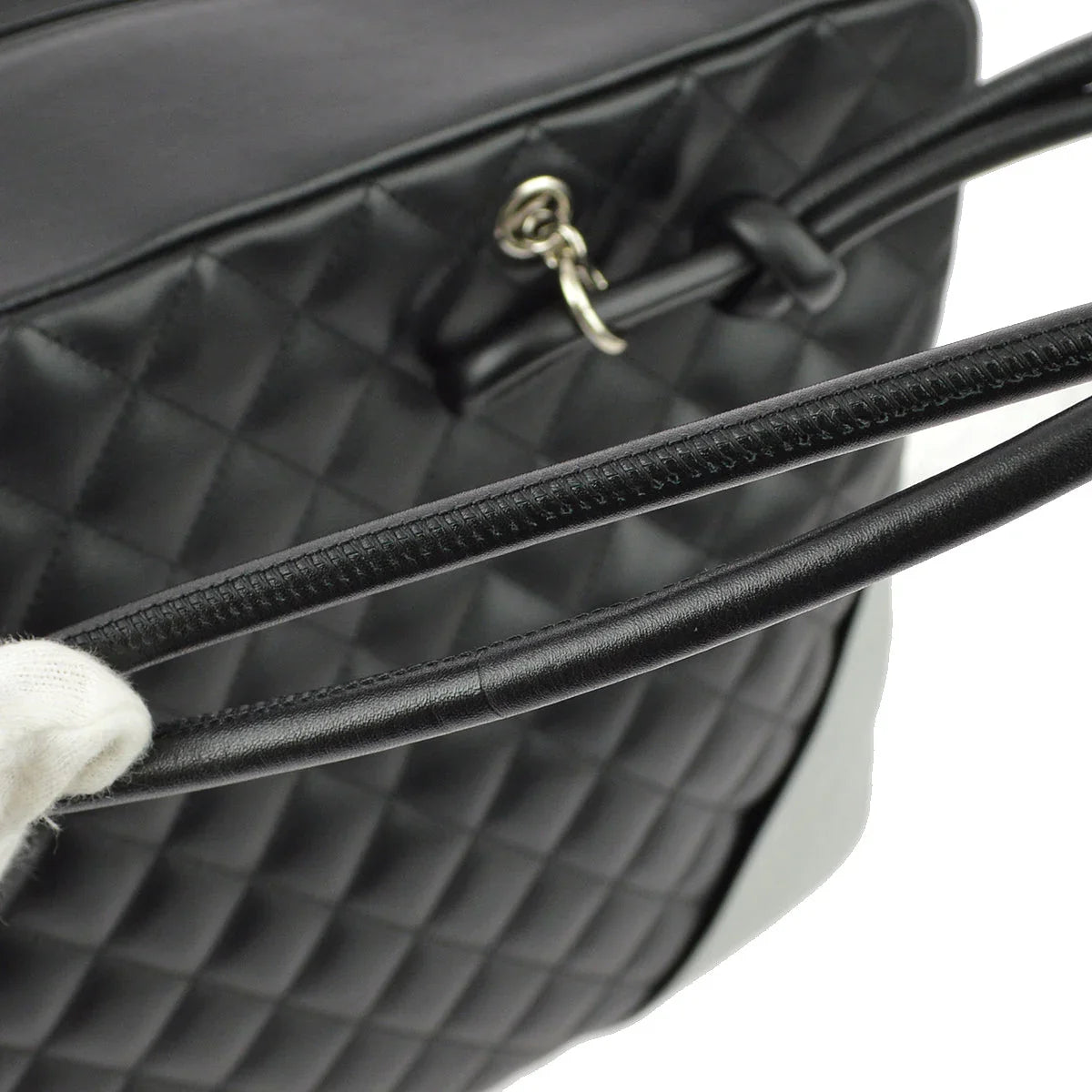 Chanel 2004-2005 Black Calfskin Cambon Ligne Handbag