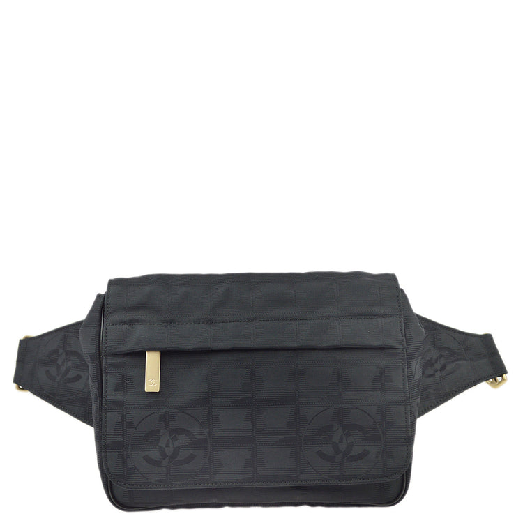 Chanel Black Jacquard New Travel Line Bum Bag