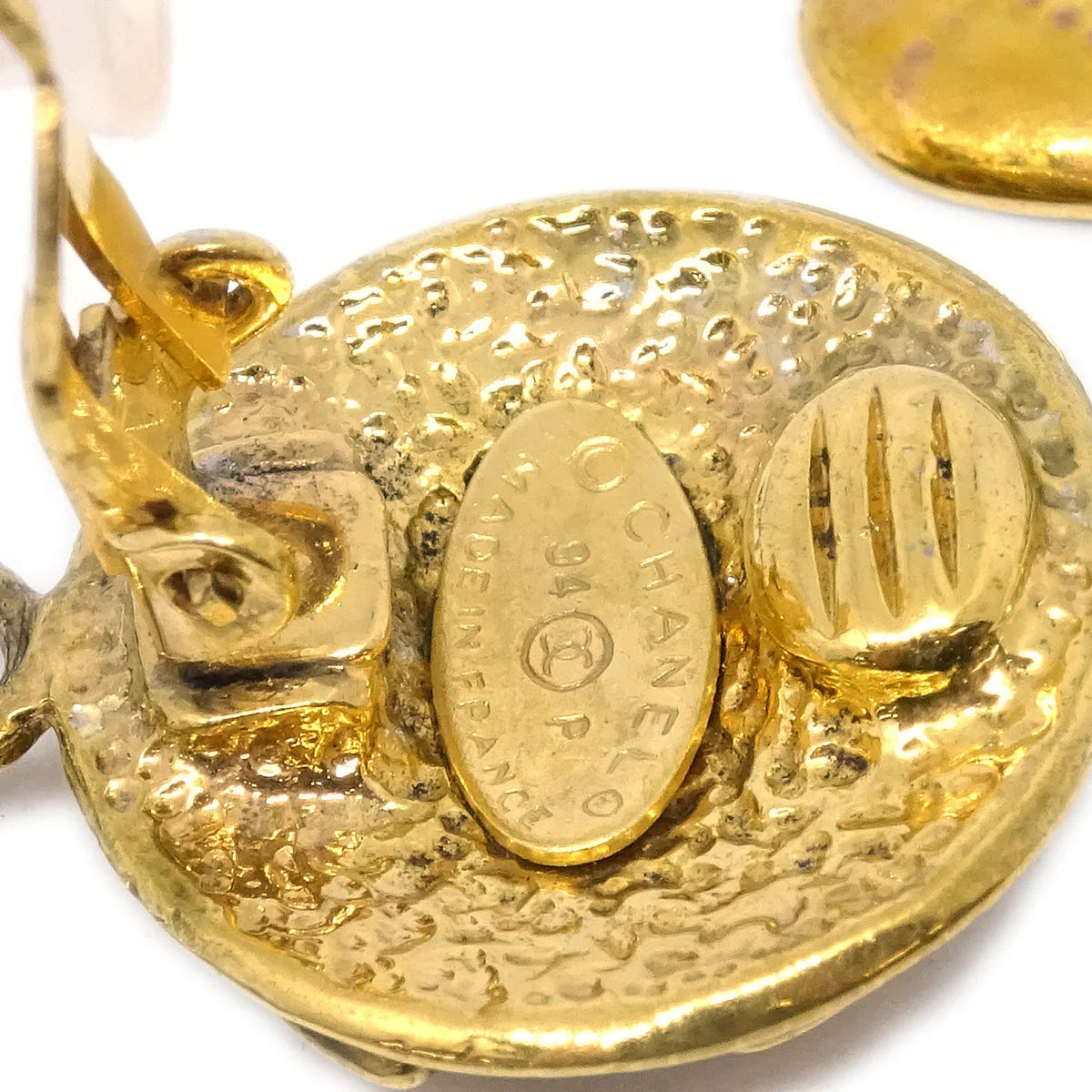 Chanel Dangle Earrings Clip-On Gold 94P