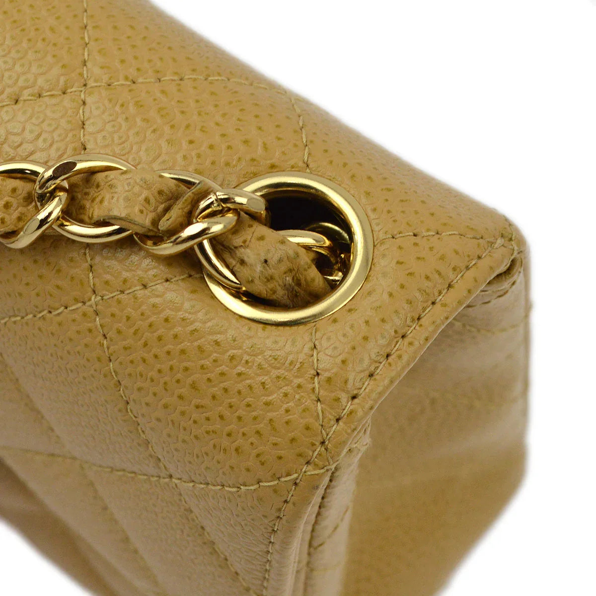 Chanel 2003-2004 Caviar Mini Classic Square Flap Bag 17