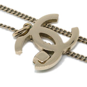 Chanel CC Chain Pendant Necklace Rhinestone Gold 05P