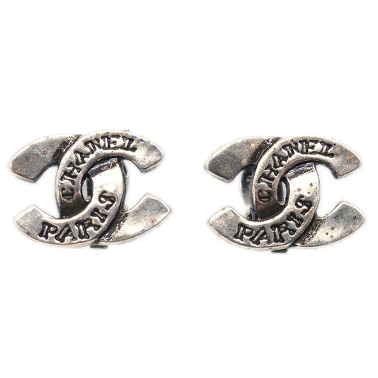 Chanel CC Earrings Clip-On Silver 99A