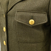 Chanel Single Breasted Jacket Khaki 96A #38
