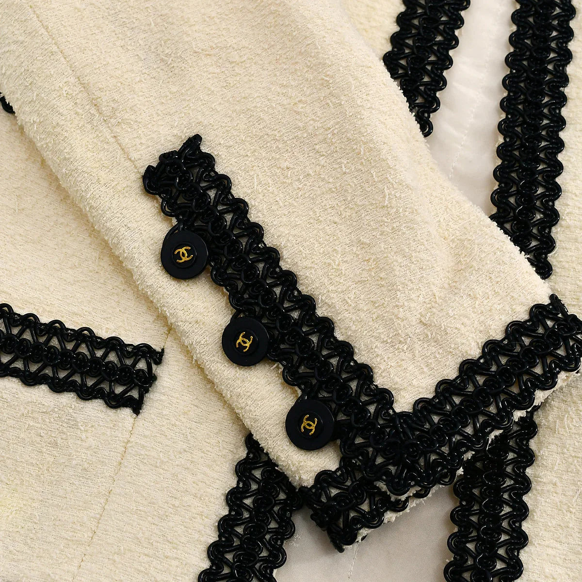 Chanel Setup Suit Jacket Skirt Ivory 94P #38