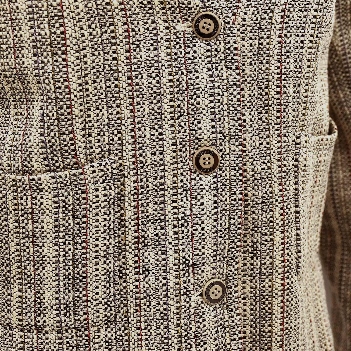 Chanel Collarless Jacket Beige 03P #44