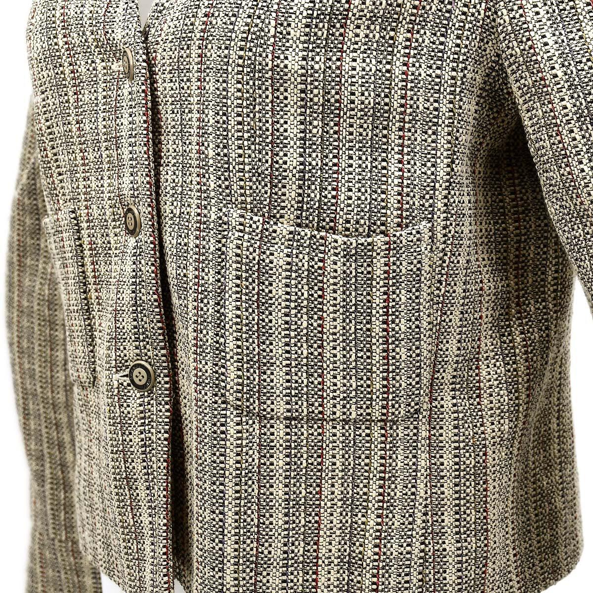 Chanel Collarless Jacket Beige 03P #44