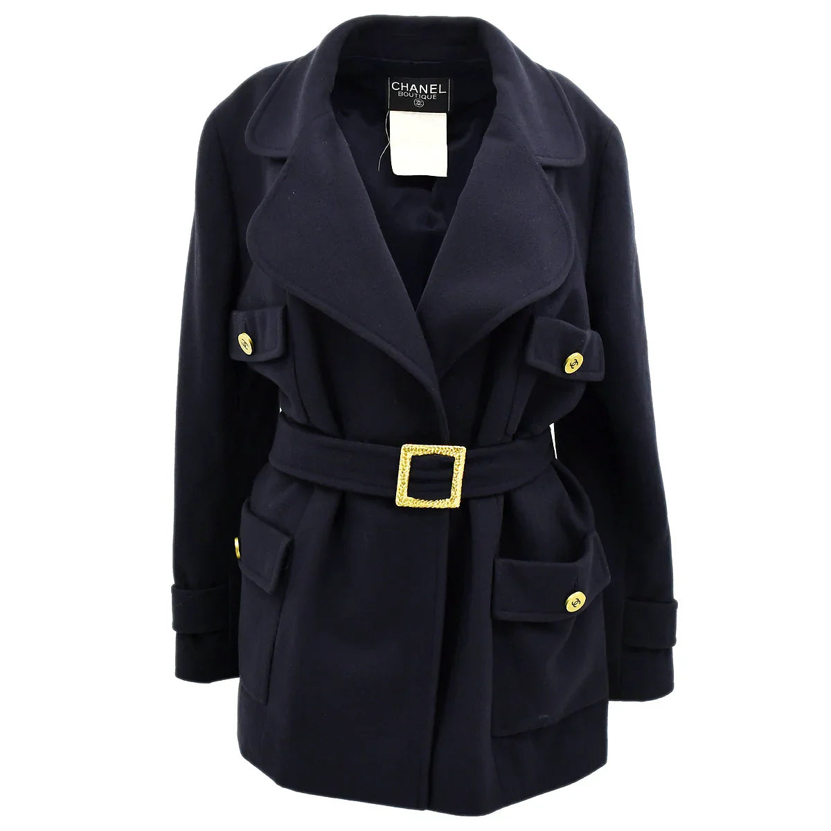 Chanel Belted Jacket Navy 94A #42