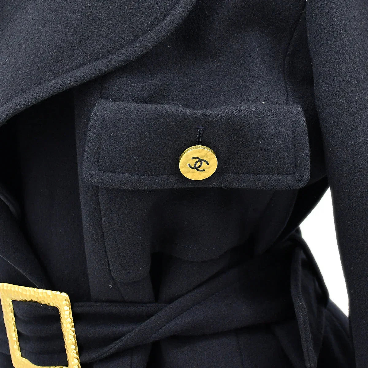 Chanel Belted Jacket Navy 94A #42