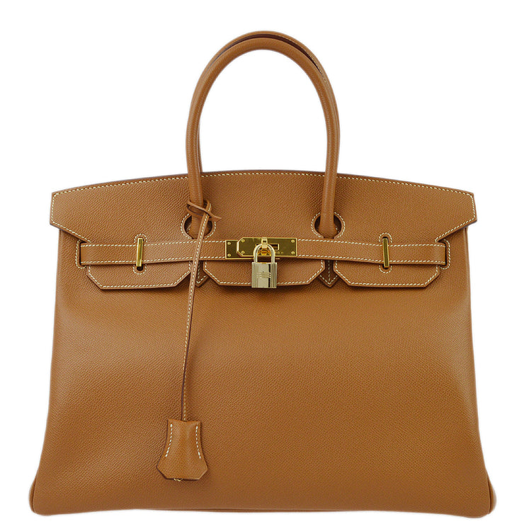 Hermes 2004 Gold Epsom Birkin 35 Handbag