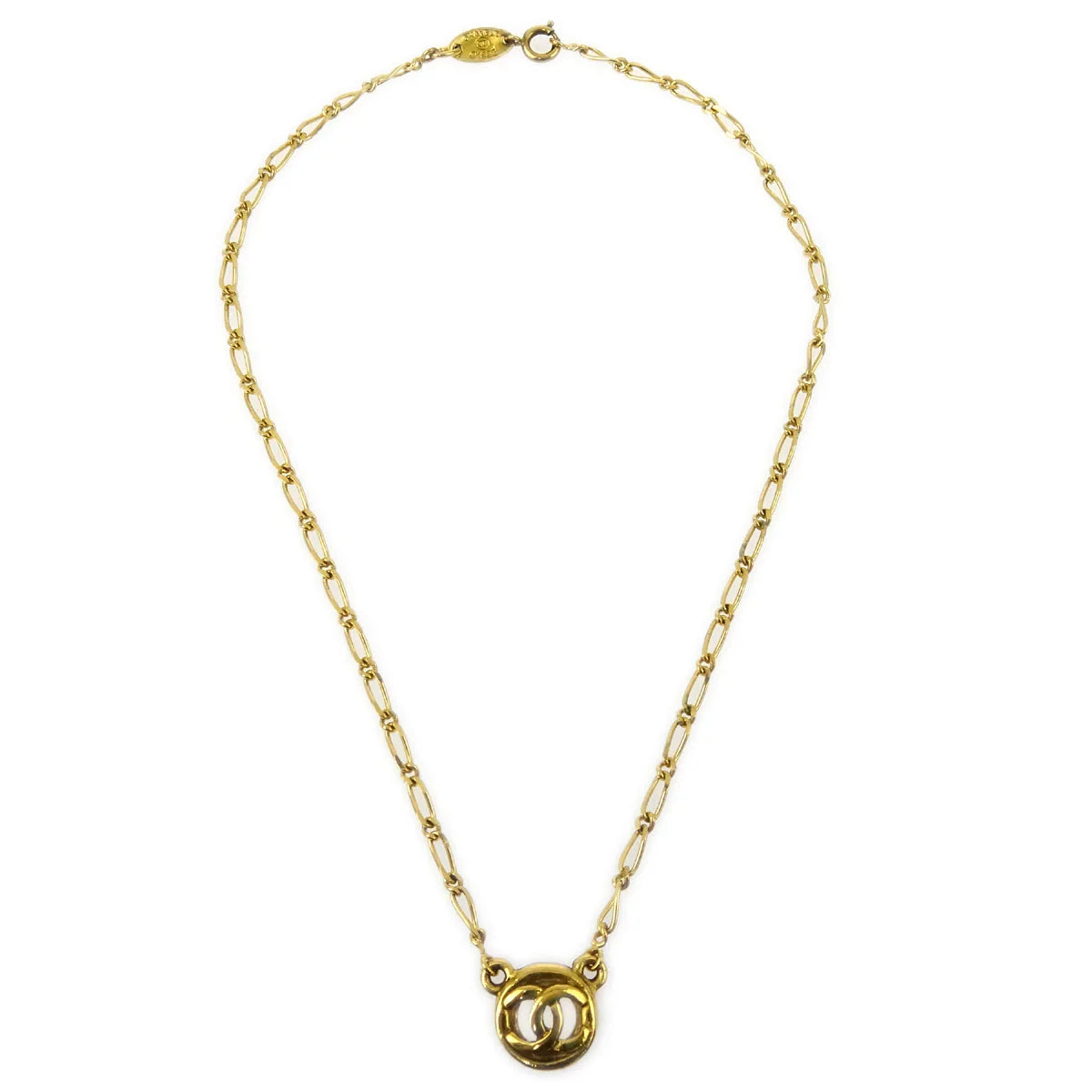 Chanel Medallion Pendant Necklace Gold 1982
