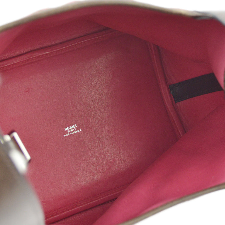 Hermes 2004 Pink Orange Vibrato Barenia Picotin PM Handbag