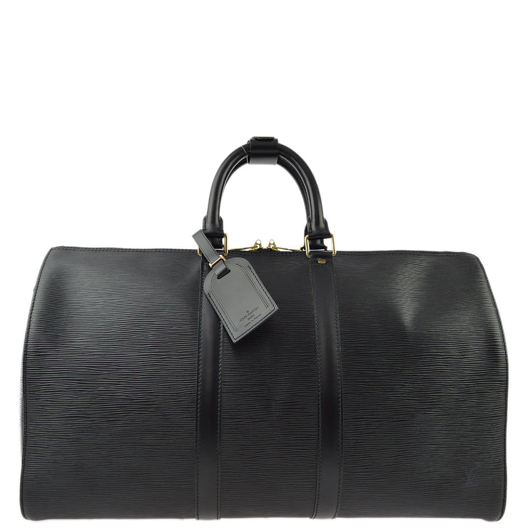 Louis Vuitton 1996 Black Epi Keepall 45 Travel Duffle Handbag M42972