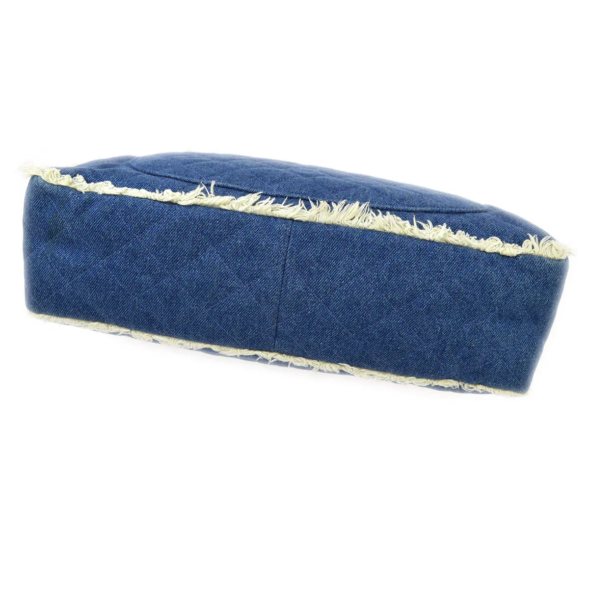 Chanel 1997-1999 Blue Denim Maxi Straight Flap Bag