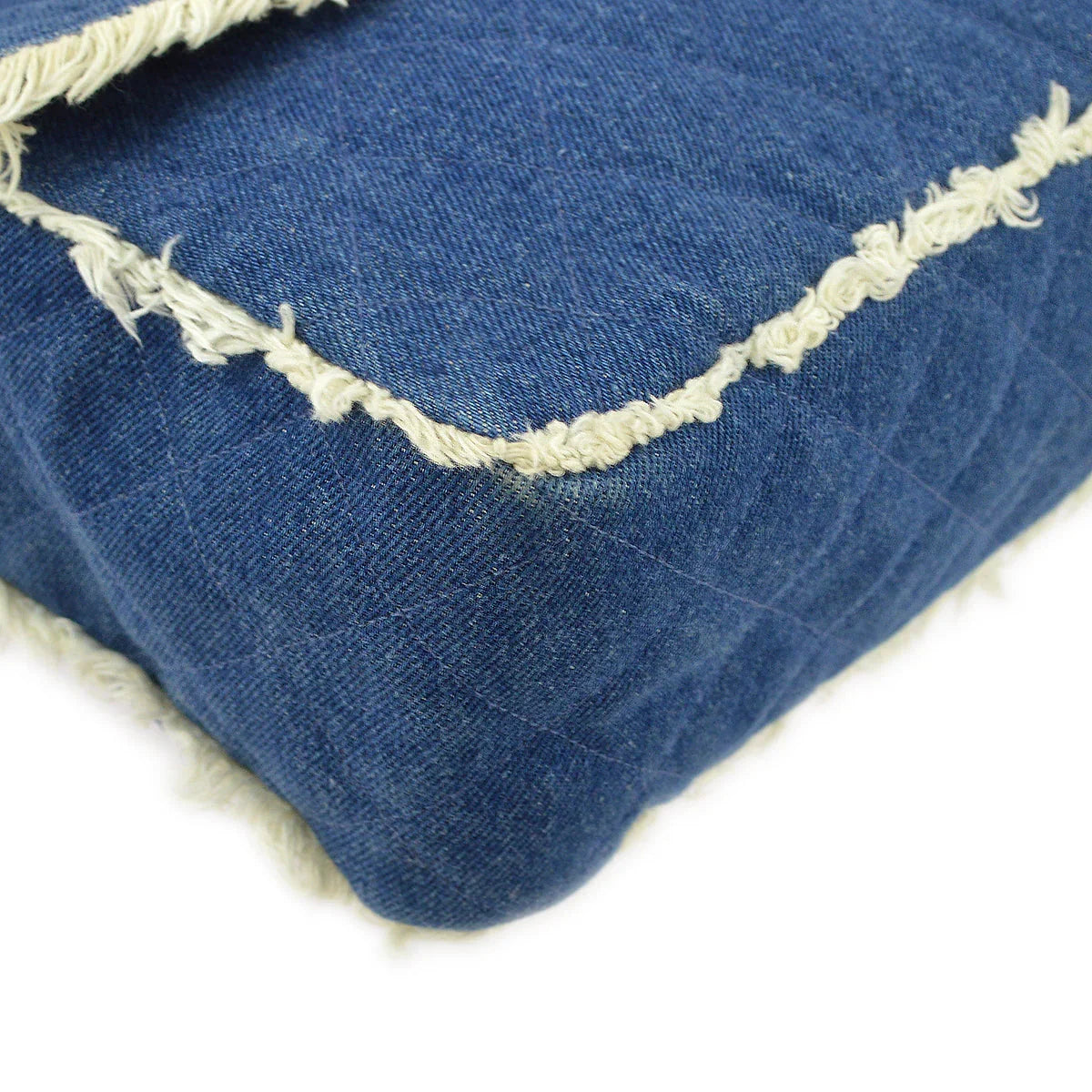 Chanel 1997-1999 Blue Denim Maxi Straight Flap Bag