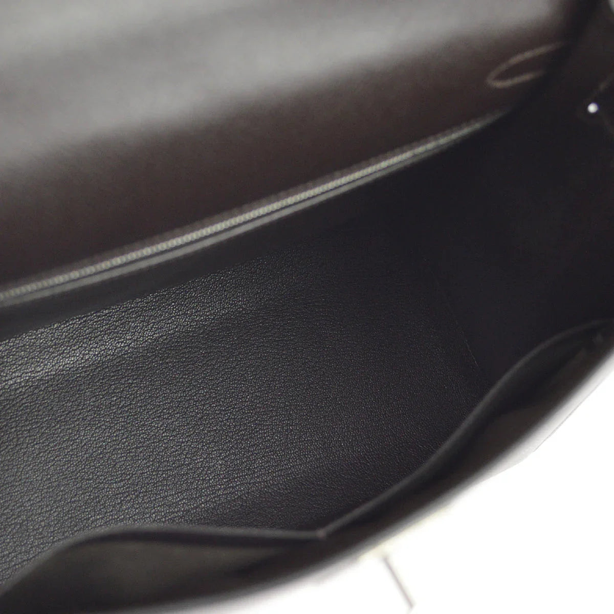 Hermes 2003 Chocolat Veau Grain Lisse Kelly 32 Sellier 2way Shoulder Handbag