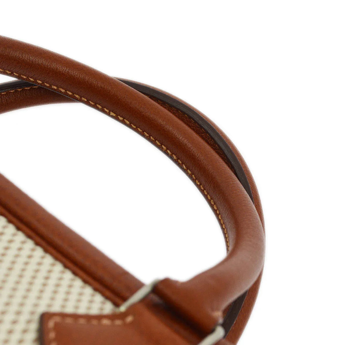 Hermes 2003 Natural Fauve Toile GM Buffalo Plume Doc 38 Handbag