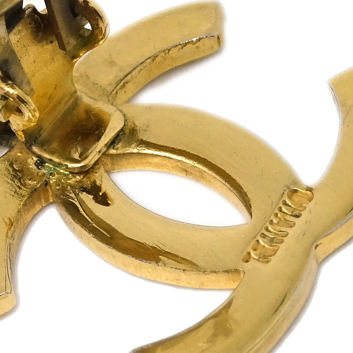 Chanel Hoop Dangle Earrings Clip-On Gold