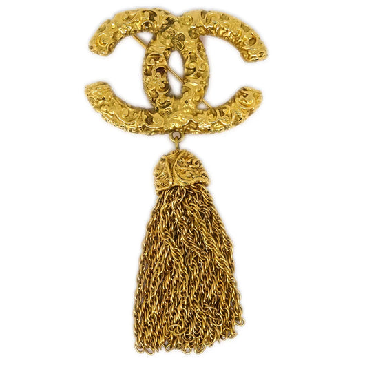 Chanel Fringe Brooch Pin Gold 93A