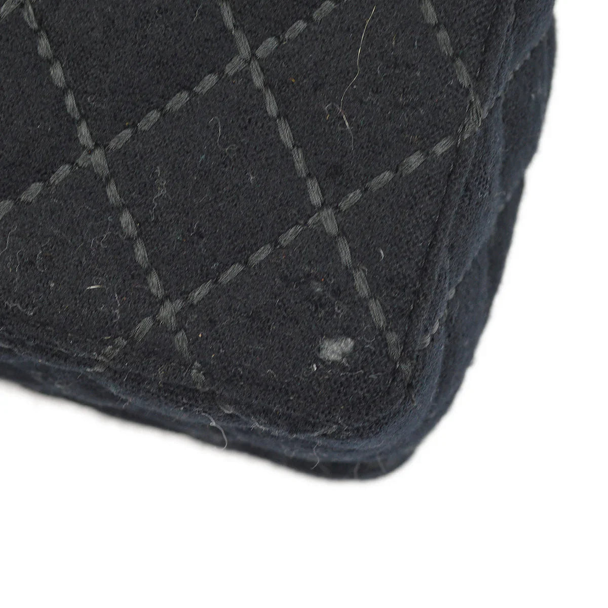 Chanel 2001-2003 Black Wool Wild Stitch Vanity Handbag