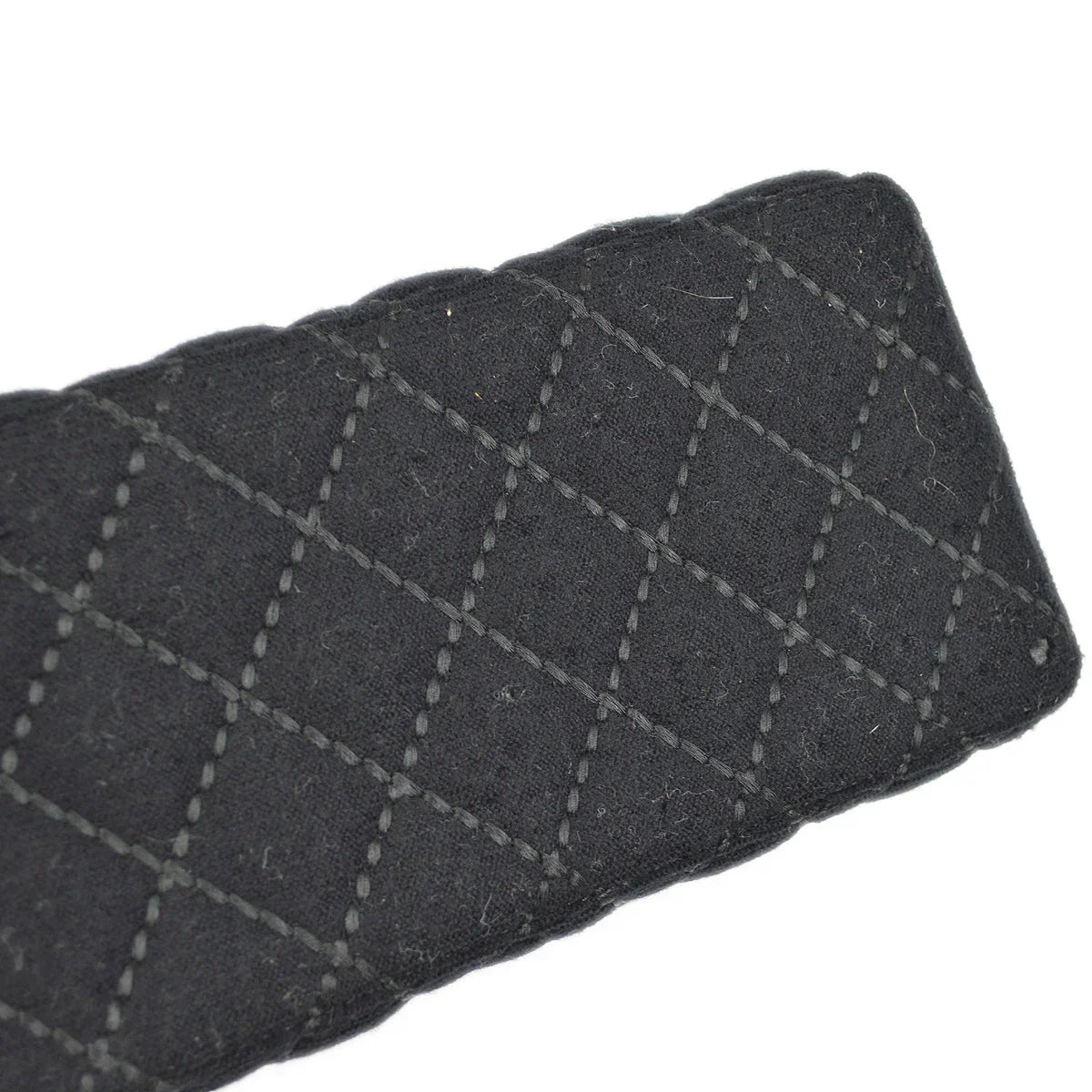 Chanel 2001-2003 Black Wool Wild Stitch Vanity Handbag