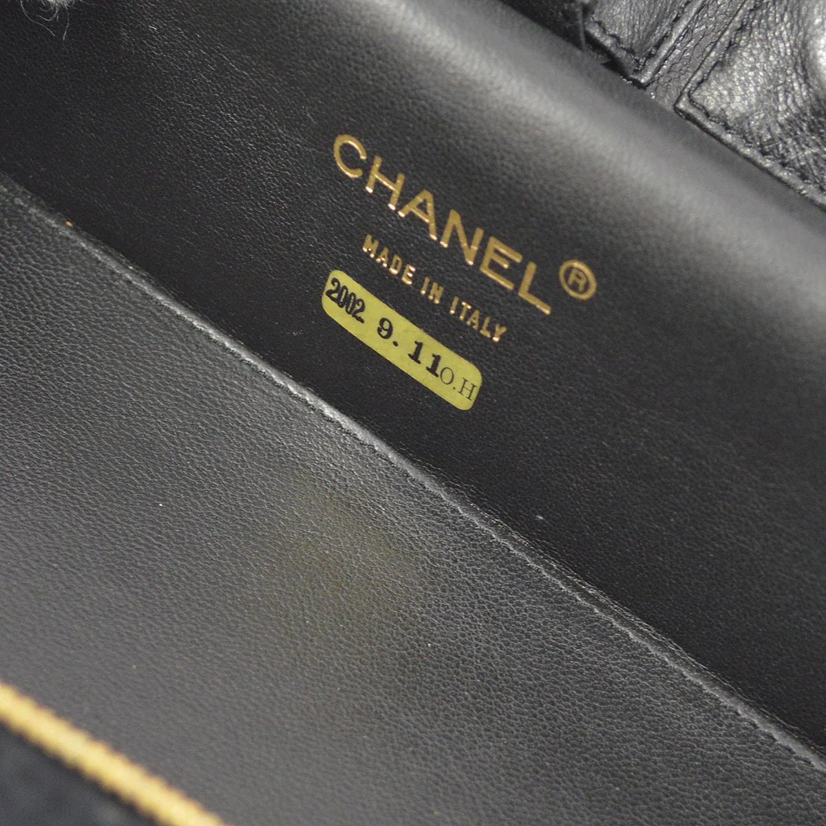 Chanel 2001-2003 Black Wool Wild Stitch Vanity Handbag