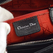 Christian Dior 2002 Black Lambskin Lady Dior Cannage Handbag