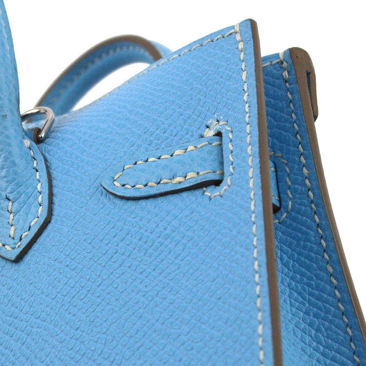 Hermes * 2011 Celeste Epsom Tiny Birkin 15 2way Shoulder Handbag