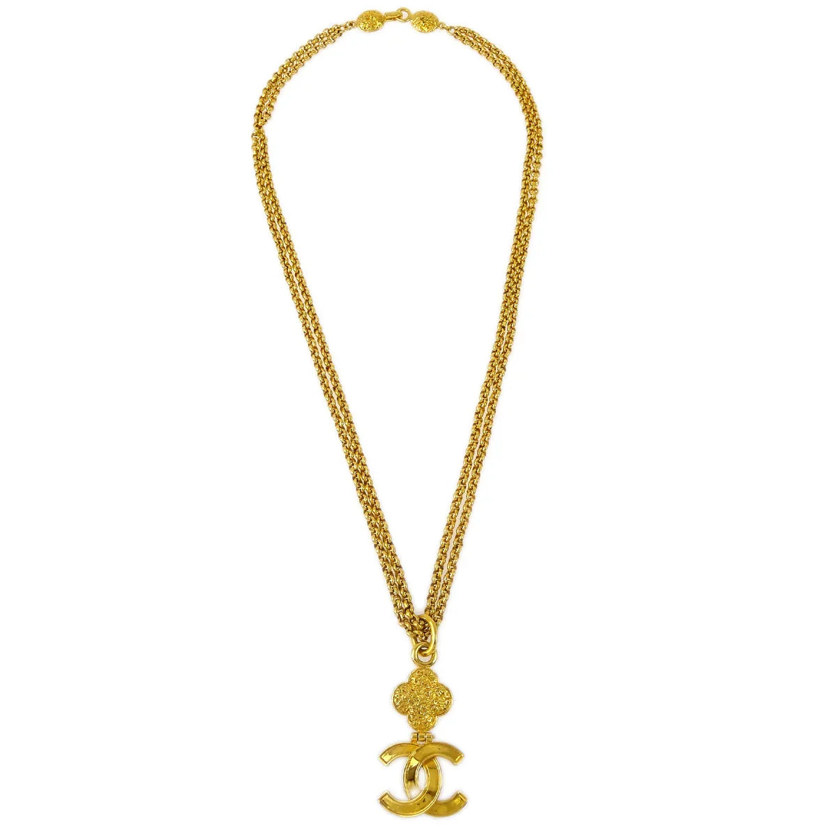Chanel CC Gold Chain Pendant Necklace 95A