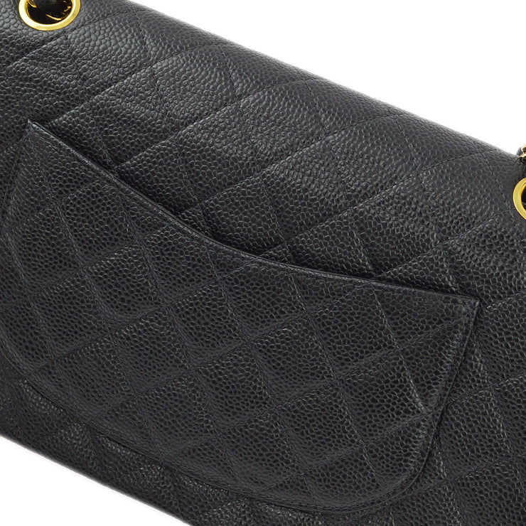 Chanel Black Caviar Medium Classic Double Flap Shoulder Bag