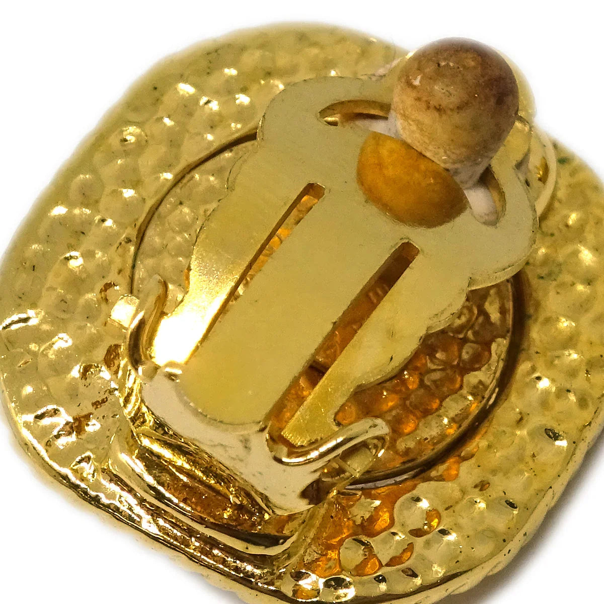 Chanel Earrings Clip-On Rhinestone Gold 95A