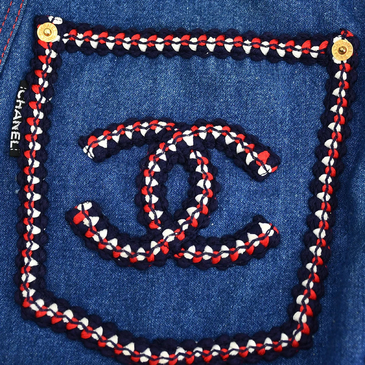 Chanel Fall 1993 Denim Pants Jeans Blue #34
