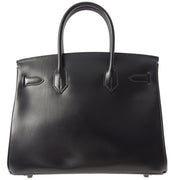 Hermes * 2011 So Black Box Calf Birkin 30 Handbag
