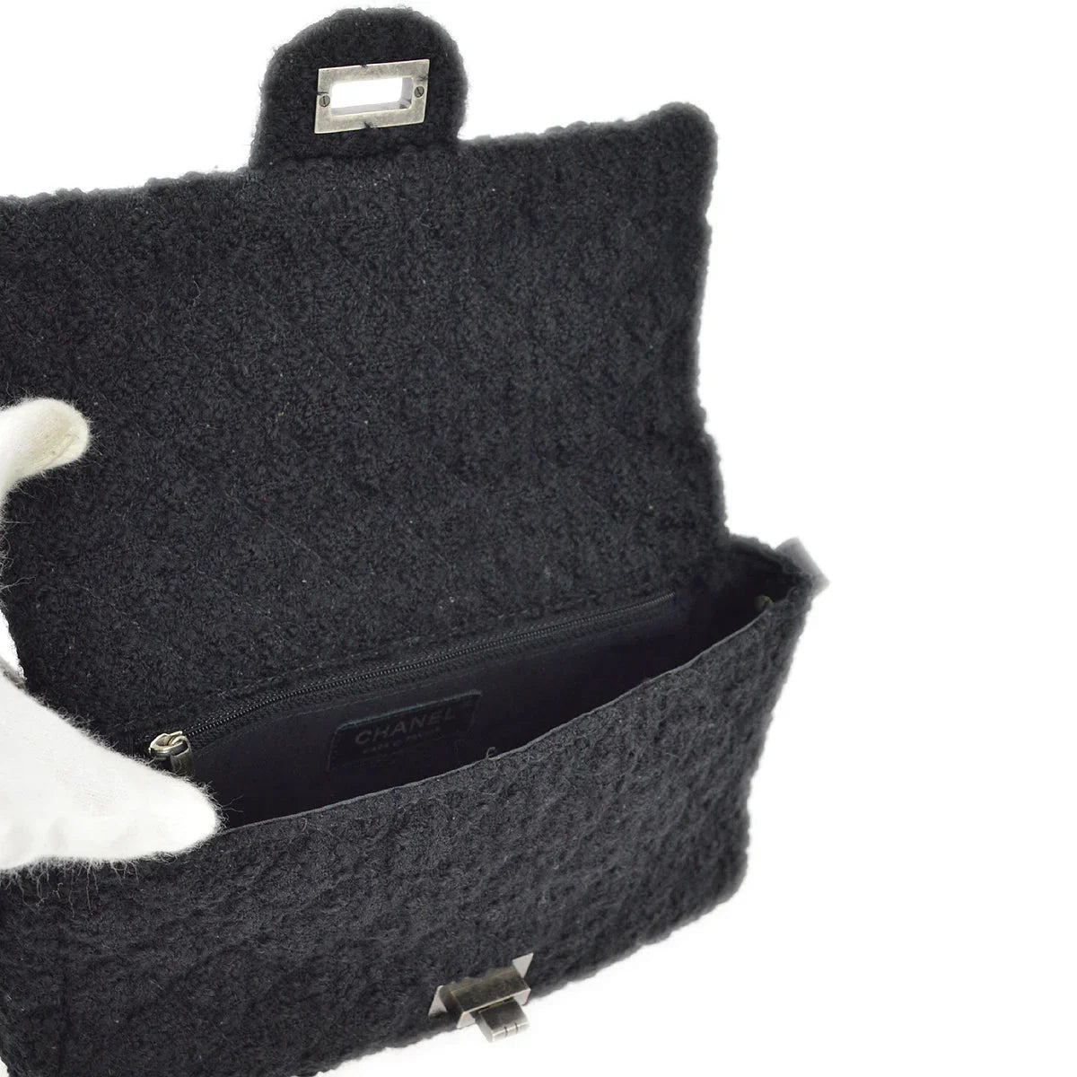 Chanel 2009-2010 Tweed Mademoiselle Lock Shoulder Bag