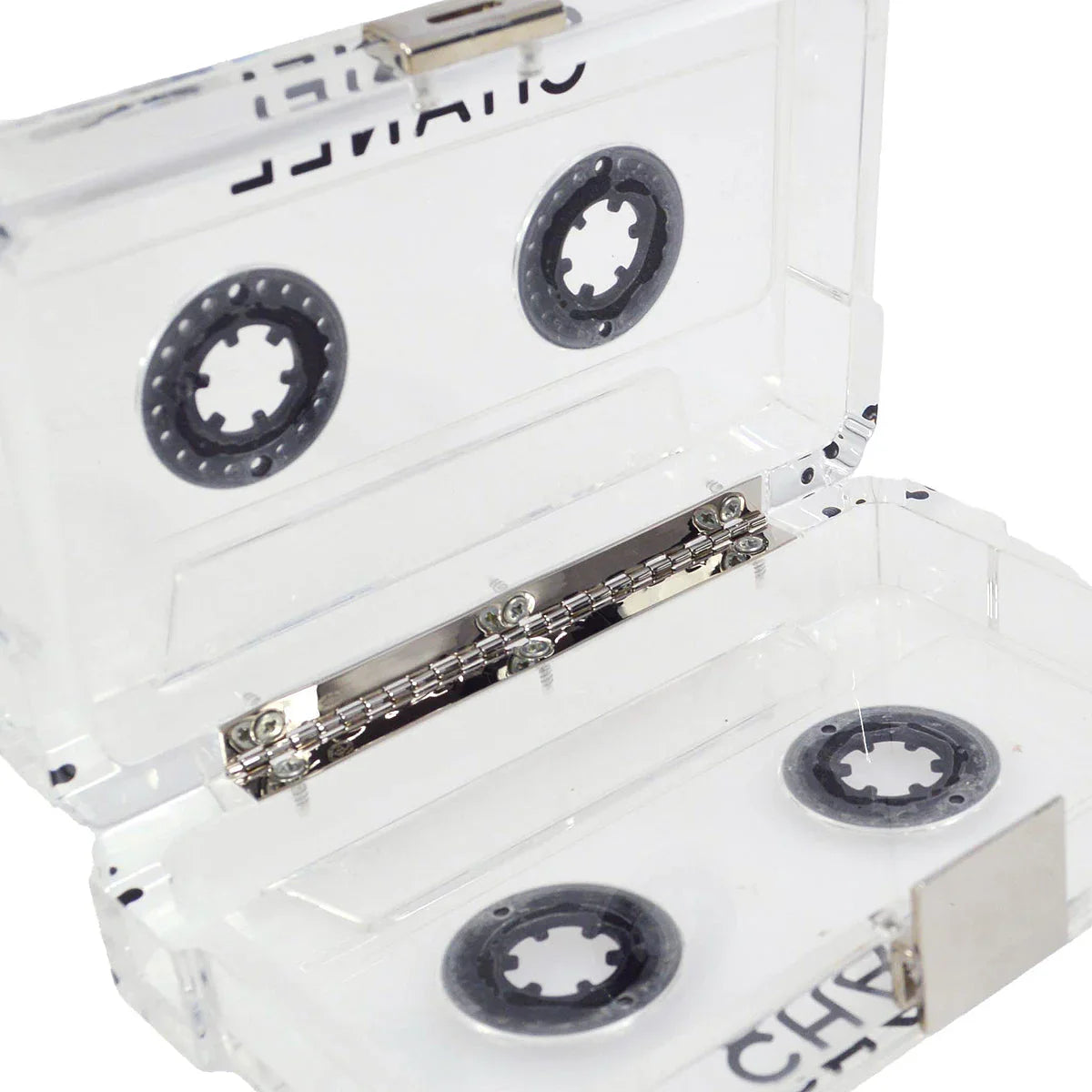 Chanel Clear Acrylic Cassette Tape Clutch Bag 04P