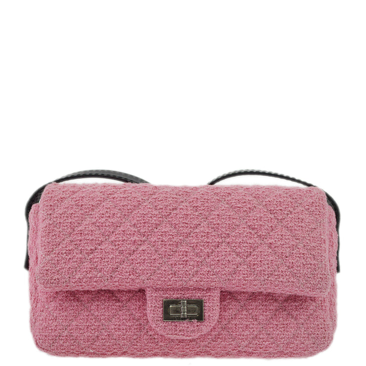 Chanel Pink Tweed Mademoiselle Lock Shoulder Bag